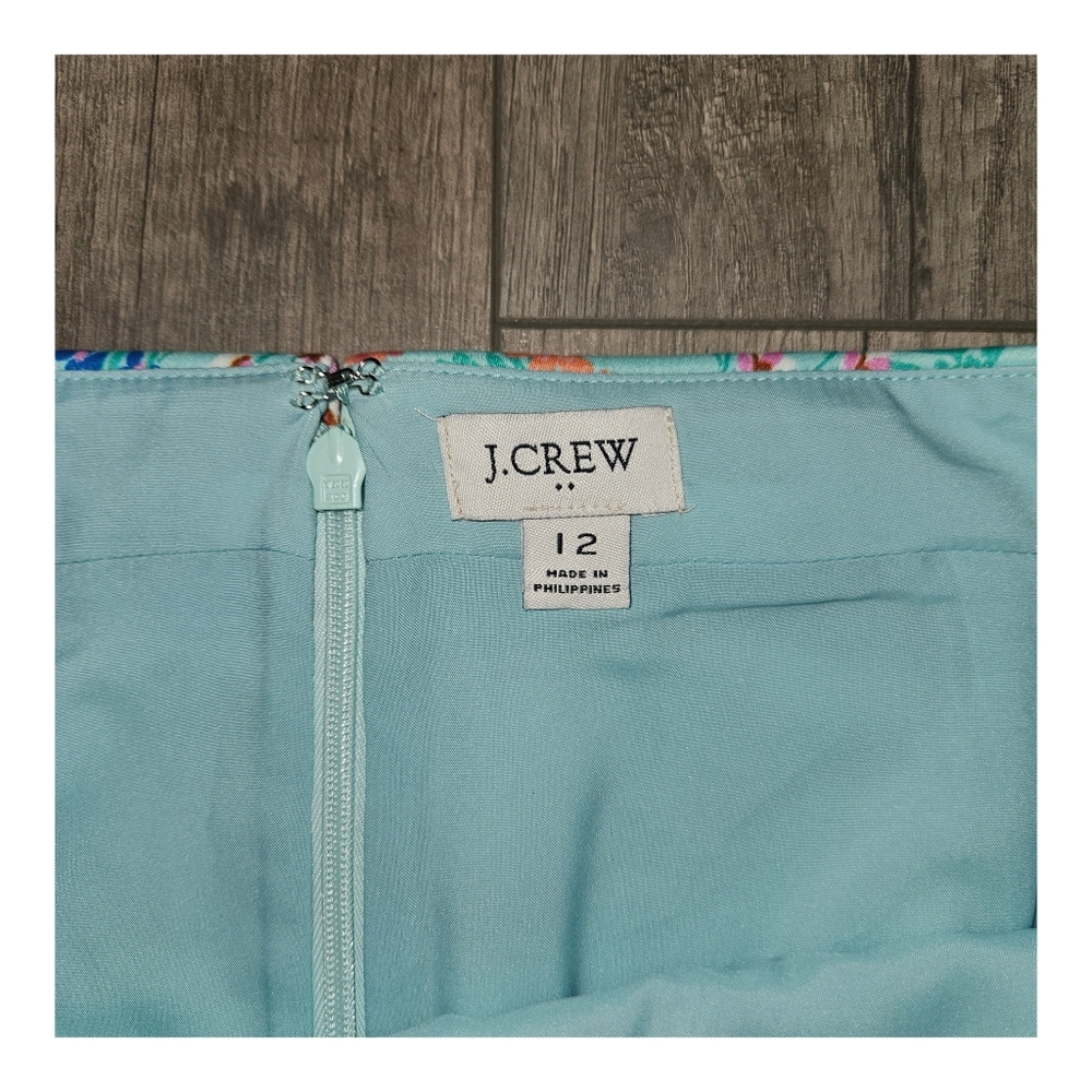 J Crew Springtime Floral Sateen Pencil Skirt Size 12 - Picture 6 of 6